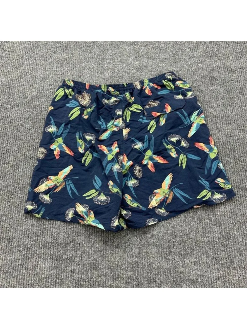 Patagonia Baggies Shorts Tropical Parrot Bird Print Swim Trunks Lined Mens Large